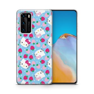 Hello Kitty KK2 Handytasche Hülle Für Huawei P9 P10 P20 P30 P40 Lite PRO Plus LG G5 G6 Modell Japan Japanische Kitty Weiß Cartoon Charakter Katze 2