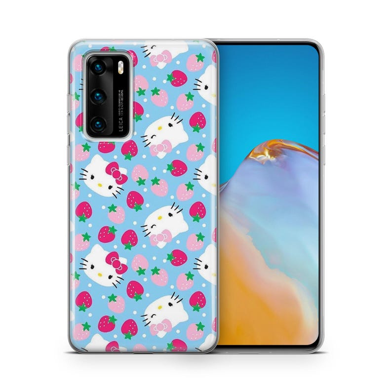 Hello Kitty KK2 Handytasche Hülle Für Huawei P9 P10 P20 P30 P40 Lite PRO Plus LG G5 G6 Modell Japan Japanische Kitty Weiß Cartoon Charakter Katze 2