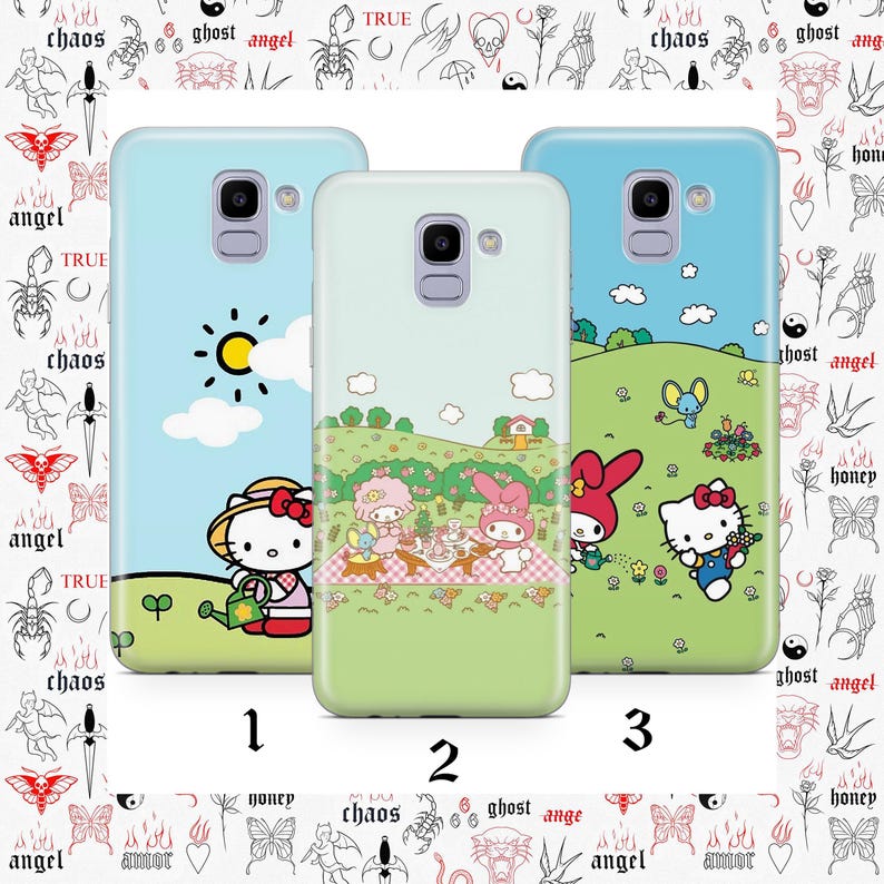 Hello Kitty KK4 Telefon Fall Abdeckung für Samsung Galaxy A3 A5 A6 A7 A8 J3 J5 J6 J7 Modelle Japan japanische Kitty weiße Zeichentrickfigur Kätzchen Bild 1