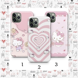 Hello Kitty KK3 Telefon Fall für Apple iPhone 11 12 13 14 15 16 e 17 Air PRO Plus Mini Max Japan Japanische Kitty Weiß Cartoon Charact Kätzchen Bild 1