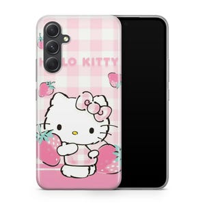 Funda de Hello Kitty KK8 para Samsung A14, A15, A16, A17, A25, A26, A33, A34, A35, A36, A53, A54, A55, A56, A72, A73 y más modelos, Japón, Kitty, blanco 1