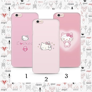 Hello Kitty KK5 Phone Case Cover For Apple iPhone 5 SE 2020 2022 6 7 8 X Xs XR MaX PLuS Models Japan Japanese Kitty White Cartoon Character image 1