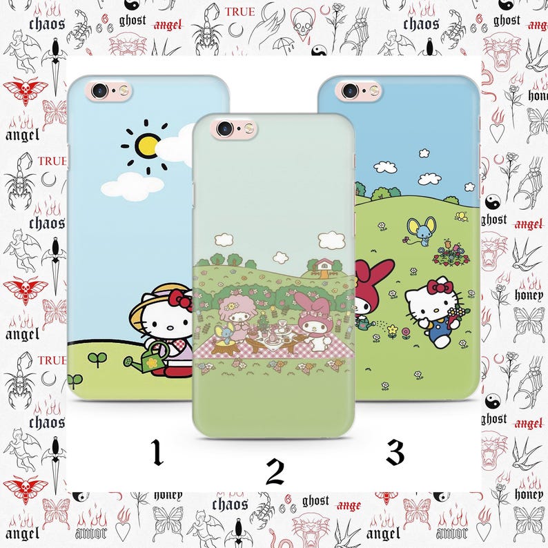 Hello Kitty KK4 Phone Case Cover For Apple iPhone 5 SE 2020 2022 6 7 8 X Xs XR MaX PLuS Models Japan Japanese Kitty White Cartoon Character image 1