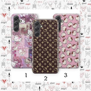 Funda de Hello Kitty KK6 para Samsung A14, A15, A16, A17, A25, A26, A33, A34, A35, A36, A53, A54, A55, A56, A72, A73 y más modelos, Japón, Kitty, blanco imagen 1