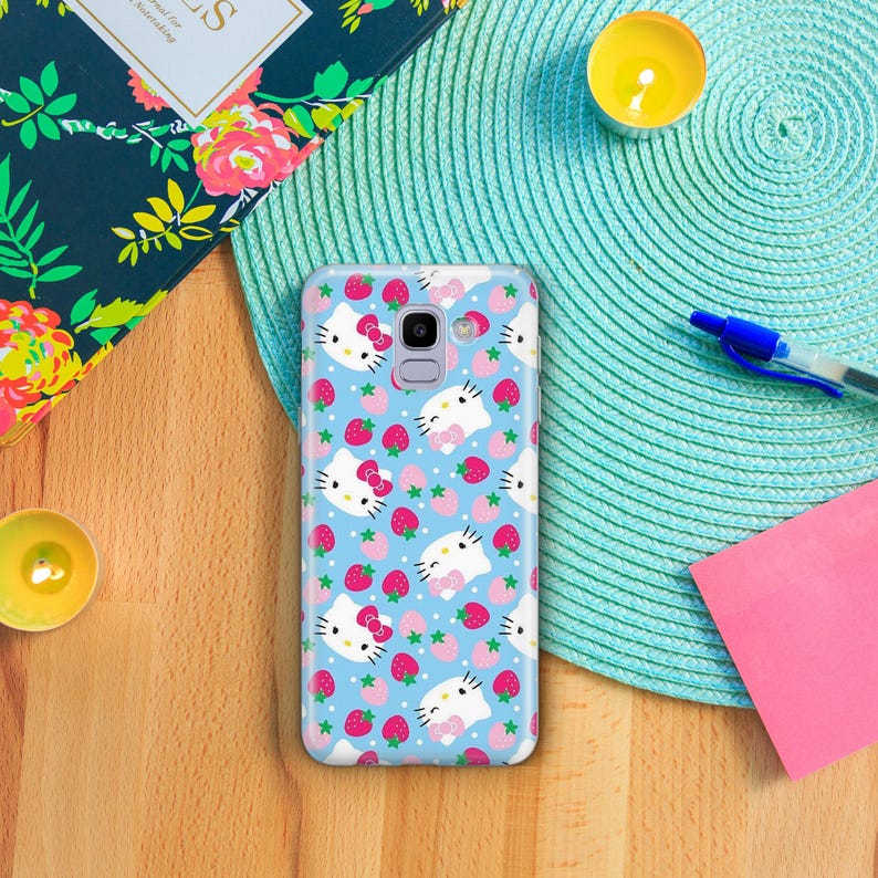 Hello Kitty KK2 Telefoon Case Cover Voor Samsung Galaxy A3 A5 A6 A7 A8 J3 J5 J6 J7 Modellen Japan Japanse Kitty Witte Stripfiguur Kitten afbeelding 5