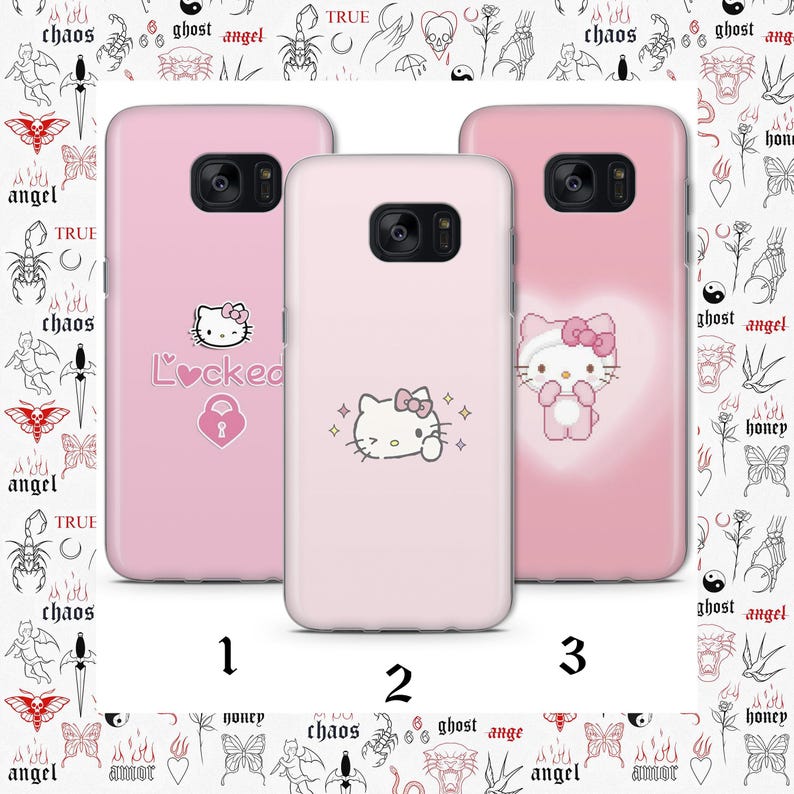 Hello Kitty KK5 Phone Case Cover For Samsung Galaxy S5 S6 S7 S8 S9 Edge Plus LTE NEO Models Japan Japanese Kitty White Cartoon Character Cat image 1