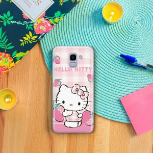 Hello Kitty KK8 Phone Case Cover For Samsung Galaxy A3 A5 A6 A7 A8 J3 J5 J6 J7 Models Japan Japanese Kitty White Cartoon Character Kitten image 3