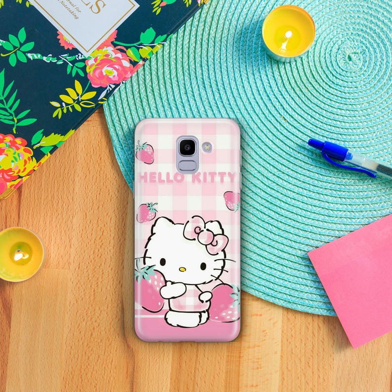 Hello Kitty KK8 Phone Case Cover For Samsung Galaxy A3 A5 A6 A7 A8 J3 J5 J6 J7 Models Japan Japanese Kitty White Cartoon Character Kitten image 3