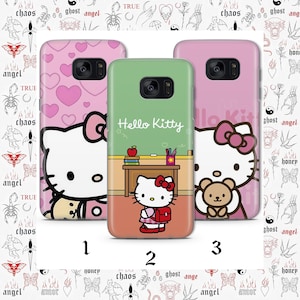 Etui Hello Kitty KK7 na telefon Samsung Galaxy S5 S6 S7 S8 S9 Edge Plus LTE NEO Modele Japonia Japońska biała postać z kreskówki Kot zdjęcie 1