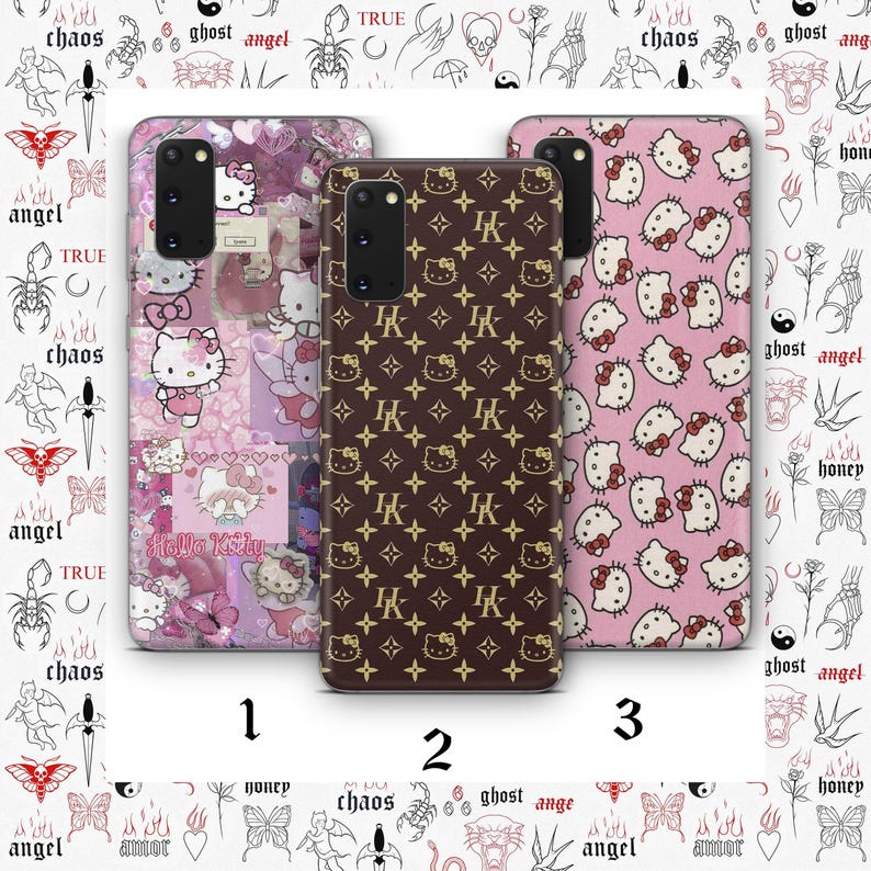 Hello Kitty KK6 Phone Case Cover For MANY VARIOUS Samsung Galaxy Models Japan Japanese Kitty White Cartoon Character Kitten image 1