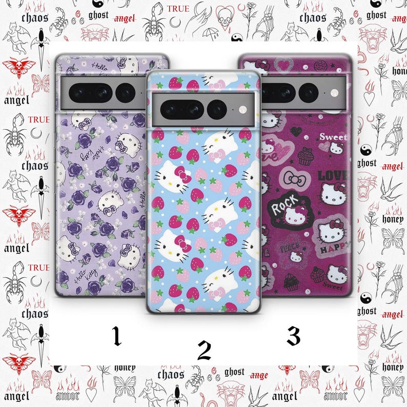 Hello Kitty KK2 Phone Case Cover For Google Pixel 6 6A 7 7A 8 8A 9 9A 10 Pro XL Models Japan Japanese Kitty White Cartoon Character Kitten image 1