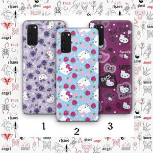 Hello Kitty KK2 Phone Case Cover For MANY VARIOUS Samsung Galaxy Models Japan Japanese Kitty White Cartoon Character Kitten bild 1