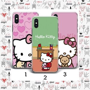 Hello Kitty KK7 Phone Case Cover For Apple iPhone 5 SE 2020 2022 6 7 8 X Xs XR MaX PLuS Models Japan Japanese Kitty White Cartoon Character image 3