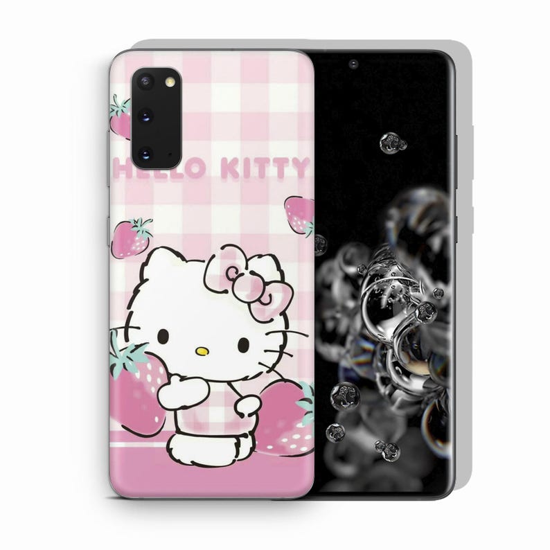 Funda de Hello Kitty KK8 para Samsung Galaxy S20, S21, S22, S23, S24, S25 FE Plus, Ultra Edge, diseño japonés de gatito blanco. 1