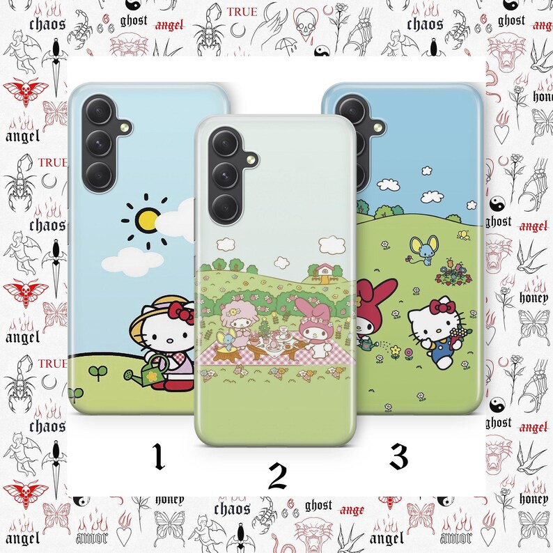 Hello Kitty KK4 Phone Case Cover For Samsung A14 A15 A16 A17 A25 A26 A33 A34 A35 A36 A53 A54 A55 A56 A72 A73 + More Models Japan Kitty White image 1