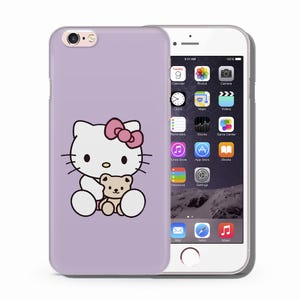 Hello Kitty KK1 Phone Case Cover For Apple iPhone 5 SE 2020 2022 6 7 8 X Xs XR MaX PLuS Models Japan Japanese Kitty White Cartoon Character 1