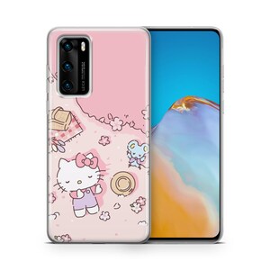 ハローキティ KK3 携帯ケース カバー Huawei P9 P10 P20 P30 P40 Lite PRO Plus LG G5 G6 モデル用 日本製 キティ 白 漫画キャラクター 猫 1
