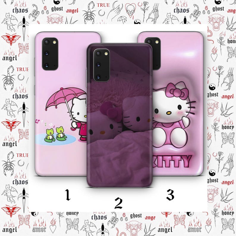 Hello Kitty KK9 Phone Case Cover For MANY VARIOUS Samsung Galaxy Models Japan Japanese Kitty White Cartoon Character Kitten image 1