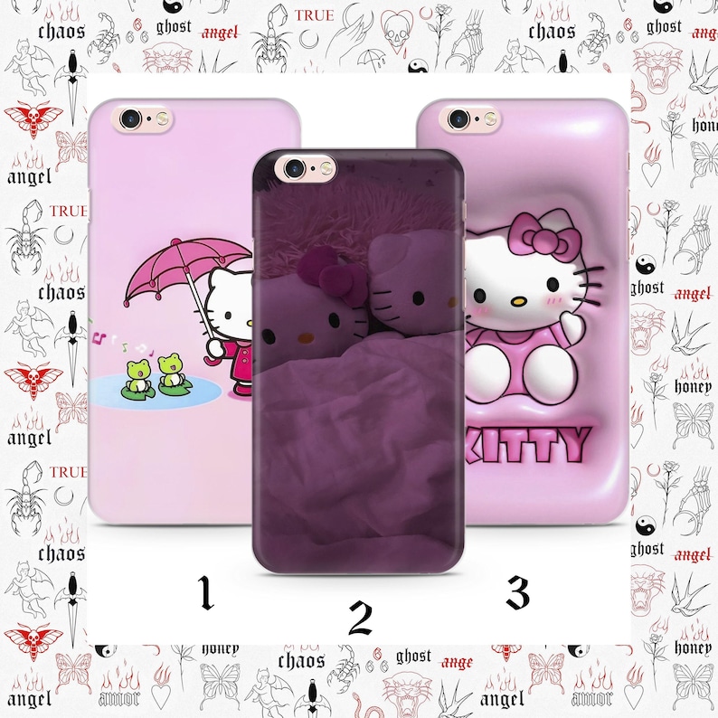 Hello Kitty KK9 Phone Case Cover For Apple iPhone 5 SE 2020 2022 6 7 8 X Xs XR MaX PLuS Models Japan Japanese Kitty White Cartoon Character image 1