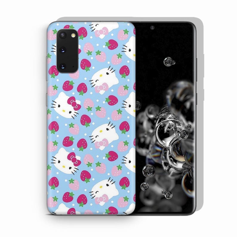 Funda de Hello Kitty KK2 para Samsung Galaxy S20, S21, S22, S23, S24, S25 FE Plus Ultra Edge, diseño japonés de gatito blanco. 2