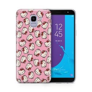 Funda de Hello Kitty KK6 para Samsung Galaxy A3, A5, A6, A7, A8, J3, J5, J6 y J7, diseño japonés de gatito blanco. 3