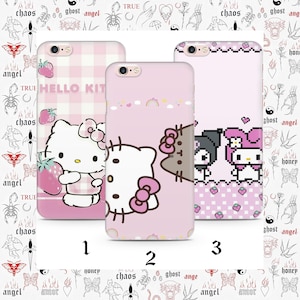 Hello Kitty KK8 Telefonskal till Apple iPhone 5 SE 2020 2022 6 7 8 X Xs XR MaX PLUS Modeller Japan Japansk kattunge Vit tecknad figur bild 1