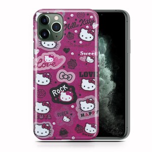 Hello Kitty KK2 Handyhülle für Apple iPhone 11 12 13 14 15 16 e 17 Air PRO Plus Mini Max Japan Japanische Kitty Weiß Cartoon Charact Kätzchen 3