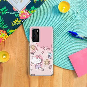 ハローキティ KK3 携帯ケース カバー Huawei P9 P10 P20 P30 P40 Lite PRO Plus LG G5 G6 モデル用 日本製 キティ 白 漫画キャラクター 猫 画像 4
