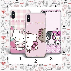 Hello Kitty KK8 Telefonskal till Apple iPhone 5 SE 2020 2022 6 7 8 X Xs XR MaX PLUS Modeller Japan Japansk kattunge Vit tecknad figur bild 3