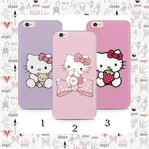 Hello Kitty KK1 Phone Case Cover For Apple iPhone 5 SE 2020 2022 6 7 8 X Xs XR MaX PLuS Models Japan Japanese Kitty White Cartoon Character image 1