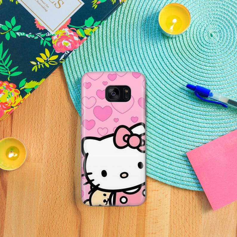 Etui Hello Kitty KK7 na telefon Samsung Galaxy S5 S6 S7 S8 S9 Edge Plus LTE NEO Modele Japonia Japońska biała postać z kreskówki Kot zdjęcie 4