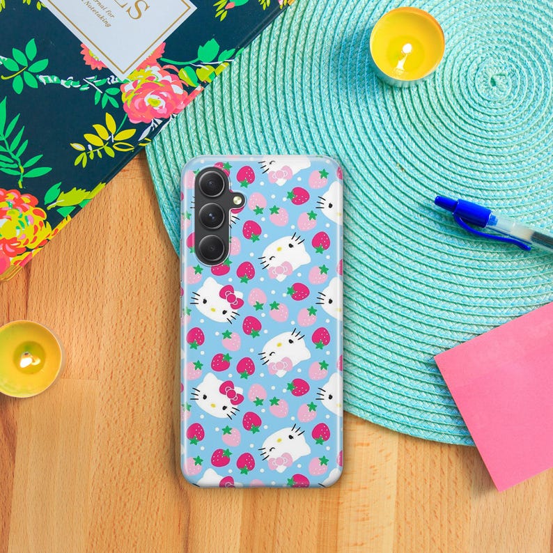 Hello Kitty KK2 Phone Case Cover For Samsung A14 A15 A16 A17 A25 A26 A33 A34 A35 A36 A53 A54 A55 A56 A72 A73 + More Models Japan Kitty White image 5
