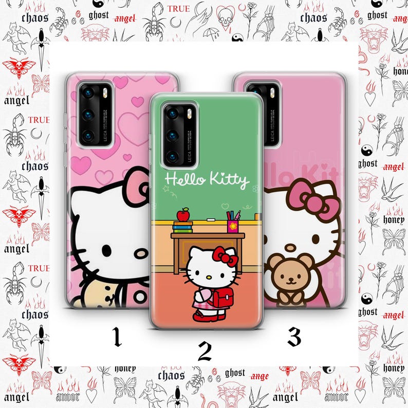 Hello Kitty KK7 Phone Case Cover For Huawei P9 P10 P20 P30 P40 Lite PRO Plus LG G5 G6 Model Japan Japanese Kitty White Cartoon Character Cat image 1