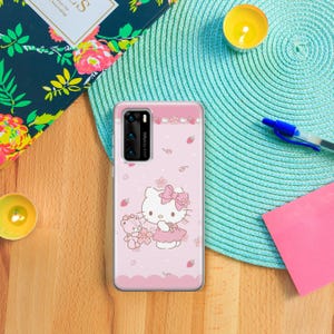 ハローキティ KK3 携帯ケース カバー Huawei P9 P10 P20 P30 P40 Lite PRO Plus LG G5 G6 モデル用 日本製 キティ 白 漫画キャラクター 猫 画像 8