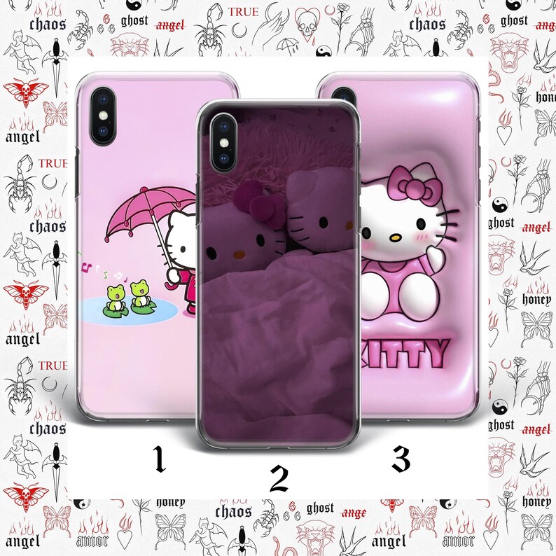 Hello Kitty KK9 Phone Case Cover For Apple iPhone 5 SE 2020 2022 6 7 8 X Xs XR MaX PLuS Models Japan Japanese Kitty White Cartoon Character image 3