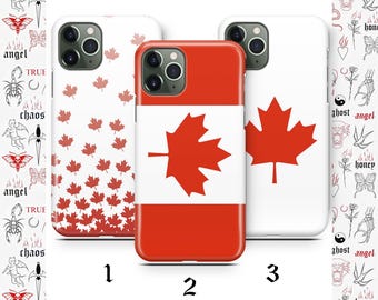 Canadian Flag K5 Phone Case For Apple iPhone 11 12 13 14 15 16 e 17 Air PRO Plus Mini Max Canada Flag Maple Leaf White Red Beautiful