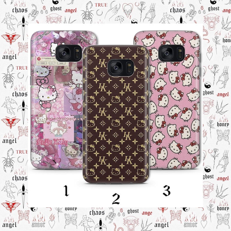 Hello Kitty KK6 Phone Case Cover For Samsung Galaxy S5 S6 S7 S8 S9 Edge Plus LTE NEO Models Japan Japanese Kitty White Cartoon Character Cat image 1
