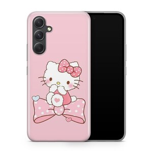 Funda de Hello Kitty KK1 para Samsung A14, A15, A16, A17, A25, A26, A33, A34, A35, A36, A53, A54, A55, A56, A72, A73 y más modelos, Japón, Kitty, blanco 2
