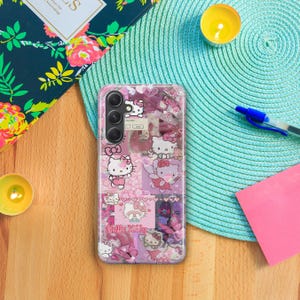 Funda de Hello Kitty KK6 para Samsung A14, A15, A16, A17, A25, A26, A33, A34, A35, A36, A53, A54, A55, A56, A72, A73 y más modelos, Japón, Kitty, blanco imagen 3