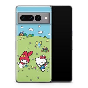 Hello Kitty KK4 Telefoon Case Cover Voor Google Pixel 6 6A 7 7A 8 8A 9 9A 10 Pro XL Modellen Japan Japanse Kitty Wit Stripfiguur Kitten 3