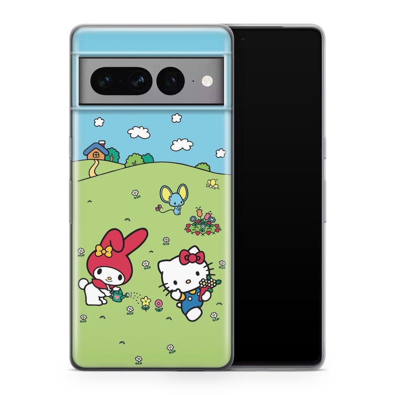 Hello Kitty KK4 Telefoon Case Cover Voor Google Pixel 6 6A 7 7A 8 8A 9 9A 10 Pro XL Modellen Japan Japanse Kitty Wit Stripfiguur Kitten 3