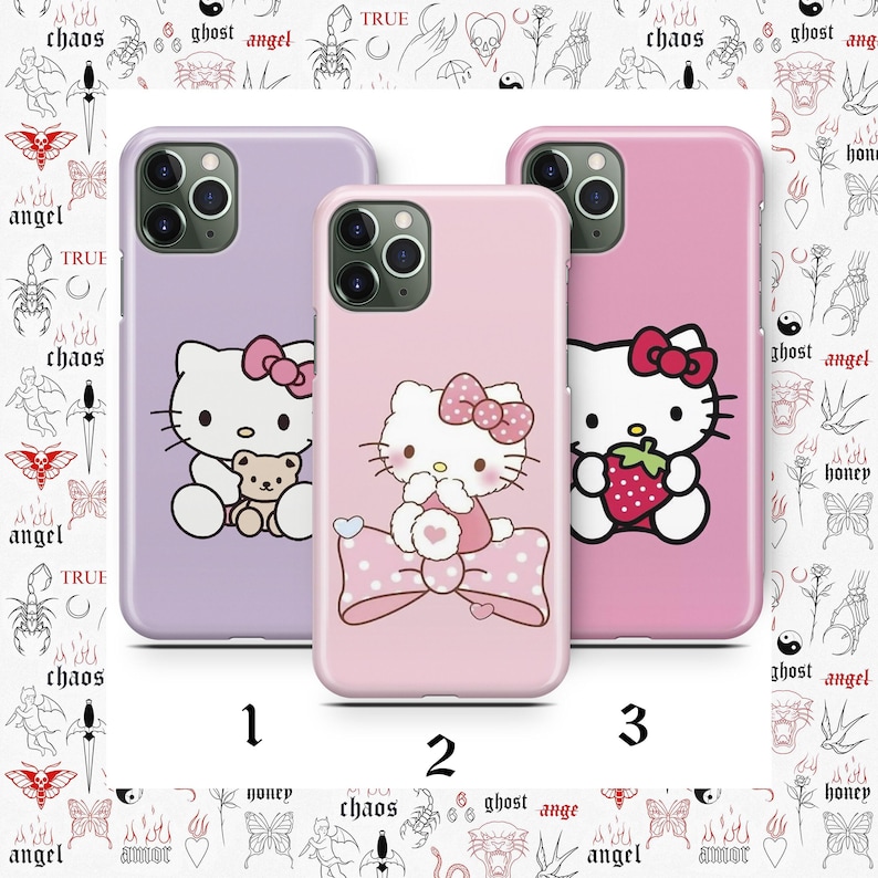Hello Kitty KK1 Phone Case For Apple iPhone 11 12 13 14 15 16 e 17 Air PRO Plus Mini Max Japan Japanese Kitty White Cartoon Charact Kitten image 1