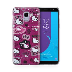 Hello Kitty KK2 Telefoon Case Cover Voor Samsung Galaxy A3 A5 A6 A7 A8 J3 J5 J6 J7 Modellen Japan Japanse Kitty Witte Stripfiguur Kitten 3