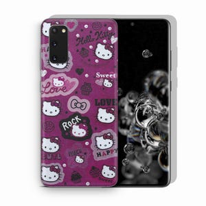 Funda de Hello Kitty KK2 para Samsung Galaxy S20, S21, S22, S23, S24, S25 FE Plus Ultra Edge, diseño japonés de gatito blanco. 3