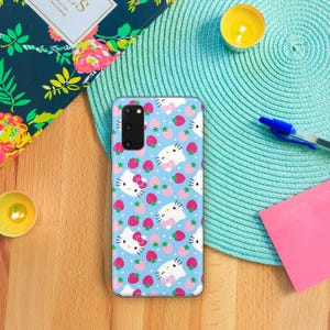 Funda de Hello Kitty KK2 para Samsung Galaxy S20, S21, S22, S23, S24, S25 FE Plus Ultra Edge, diseño japonés de gatito blanco. imagen 6