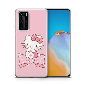 Capa para celular Hello Kitty KK1 para Huawei P9 P10 P20 P30 P40 Lite PRO Plus LG G5 G6, modelo japonês, com estampa da gatinha branca de desenho animado. 2