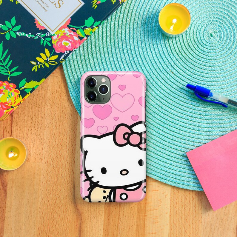 Funda de teléfono Hello Kitty KK7 para Apple iPhone 11, 12, 13, 14, 15, 16 y 17 Air PRO Plus Mini Max, diseño japonés de gatito blanco con dibujos animados imagen 4