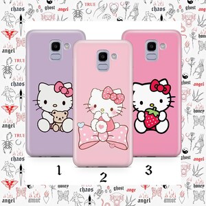 Hello Kitty KK1 Phone Case Cover For Samsung Galaxy A3 A5 A6 A7 A8 J3 J5 J6 J7 Models Japan Japanese Kitty White Cartoon Character Kitten image 1