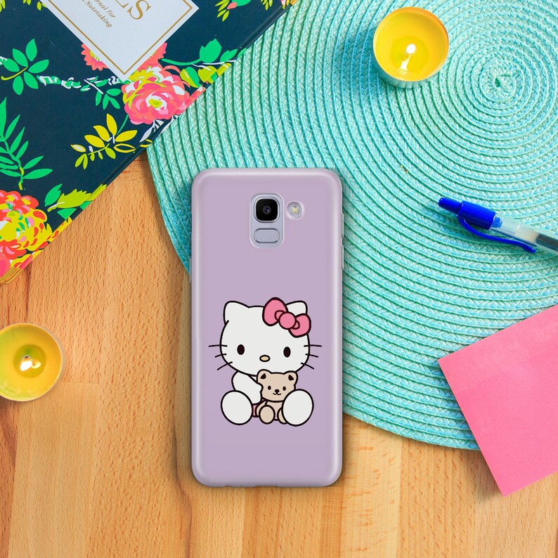 Hello Kitty KK1 Phone Case Cover For Samsung Galaxy A3 A5 A6 A7 A8 J3 J5 J6 J7 Models Japan Japanese Kitty White Cartoon Character Kitten image 3