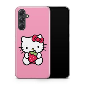 Funda de Hello Kitty KK1 para Samsung A14, A15, A16, A17, A25, A26, A33, A34, A35, A36, A53, A54, A55, A56, A72, A73 y más modelos, Japón, Kitty, blanco 3